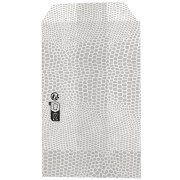 7x12cm Paper pouch - lizard - Silver - White x1