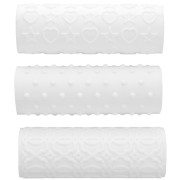 100x34mm Set of 3 plastic texture rollers for polymer clay - White x1|raw }}