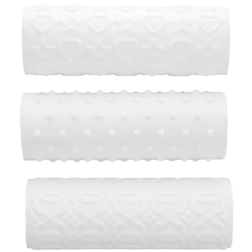 100x34mm Set of 3 plastic texture rollers for polymer clay - White x1