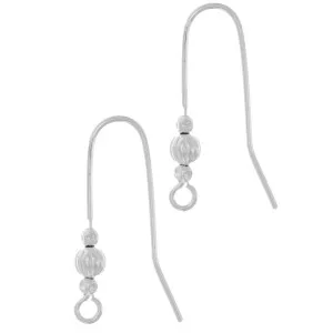 26mm Hippy earwires - Fine silver plating x40