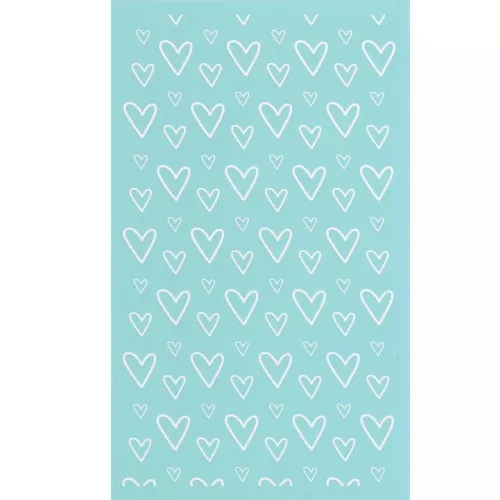 80x140mm Silk Screen for polymer clay - Hearts pattern x1
