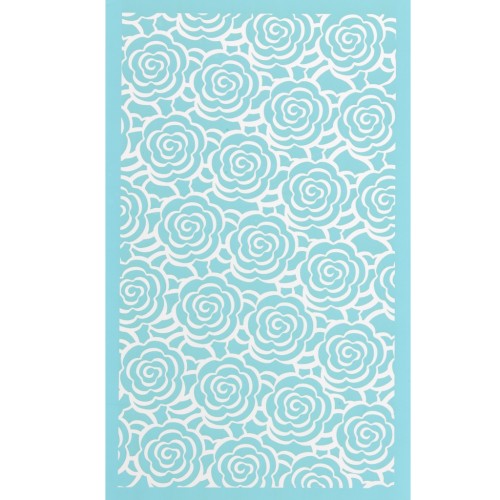 80x140mm Silk Screen for polymer clay - Rose pattern x1