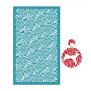 80x140mm Silk Screen for polymer clay - Rose pattern x1