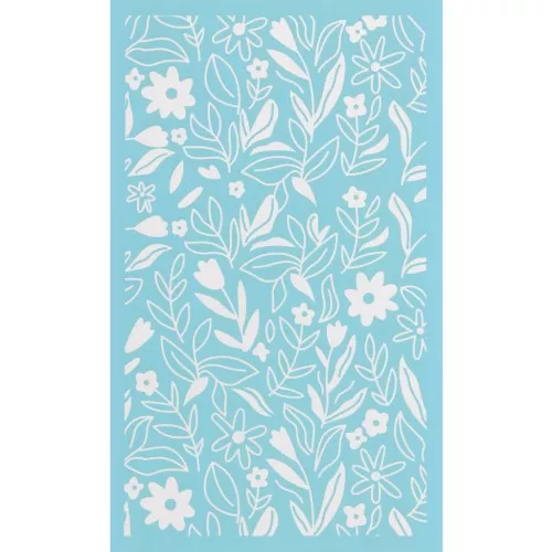 80x140mm Silk Screen for polymer clay - Floral pattern x1