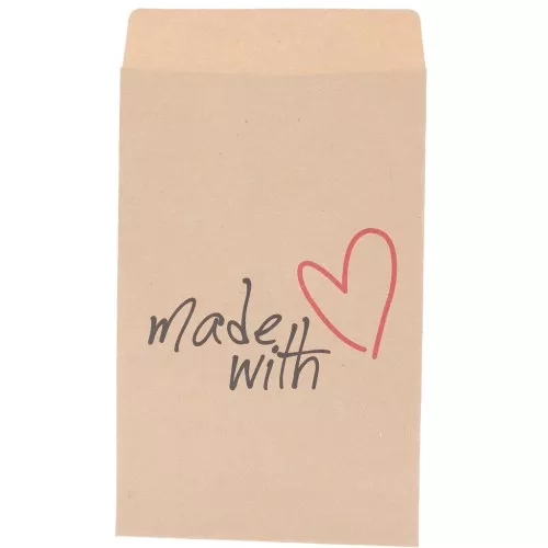 7x11cm Kraft paper pouches - Made with - Brown x20