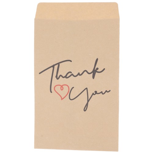7x11cm Kraft paper pouches - Thank you design - Brown x20