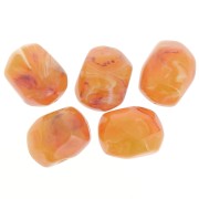 Irregular baroque bead in translucent resin 22x17 mm - Apricot marble x1