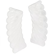 35x12mm Clear acrylic curved twisted tube beads - Clear marbled x6