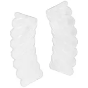 35x12mm Clear acrylic curved twisted tube beads - Clear marbled x6