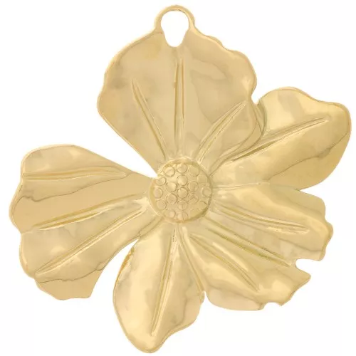 40x42mm 304L stainless steel Flower pendants - Gold x2