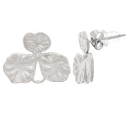 14x18mm Stainless steel 316L Flower earstuds x2|raw }}