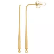 Thin teardrop earstuds, 36x2.5 mm, closed loop - Gold-plated 304 stainless steel (set of 2)