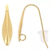 17mm 304L stainless steel Design earwires - Gold x2