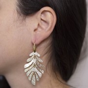 17mm 304L stainless steel Design earwires - Gold x2