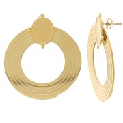 40mm Stainless steel 316L earStuds circle for cabochon 14x10mm - Gold x2