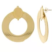 40mm Stainless steel 316L earStuds circle for cabochon 14x10mm - Gold x2