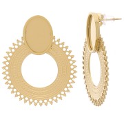 30mm 316L stainless steel chandelier earstuds for 14x10mm cabochon - Gold x2