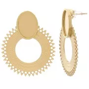 30mm 316L stainless steel chandelier earstuds for 14x10mm cabochon - Gold x2