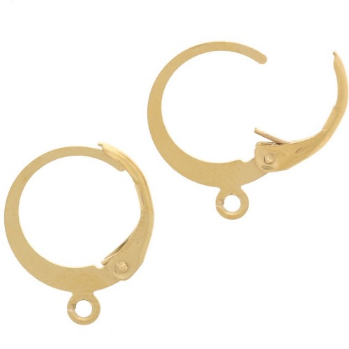 12mm 304L stainless steel Round hoop earrings - open ring Gold x20