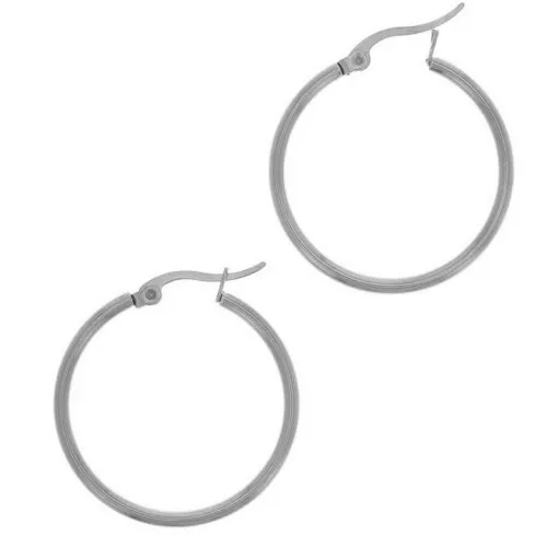 30mm Stainless Steel 304 hoop earrings x2