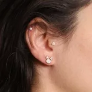 9x8mm Stainless steel 316L earstuds with epoxy resin - rabbit - Gold x2