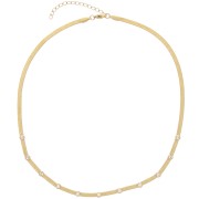 4mm Mirror mesh choker with zirconium oxides - 304L Gold stainless steel x44cm|raw }}