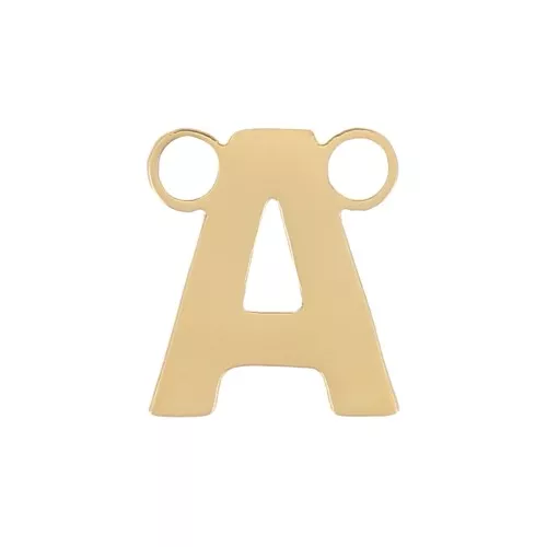 6x5mm Stainless steel 316L Alphabet letter spacer - A - Gold x1