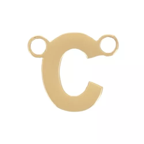 6x7mm Stainless steel 316L Alphabet letter spacer - C - Gold x1