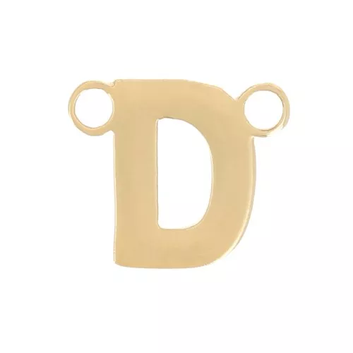 6x7mm Stainless steel 316L Alphabet letter spacer - D - Gold x1
