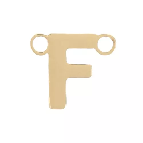 6x6mm Stainless steel 316L Alphabet letter spacer - F - Gold x1