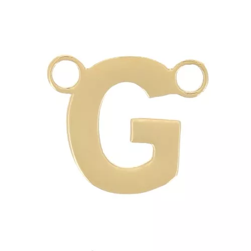 6x7mm Stainless steel 316L Alphabet letter spacer - G - Gold x1