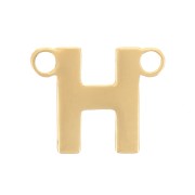6x7mm Stainless steel 316L Alphabet letter spacer - H - Gold x1