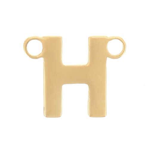 6x7mm Stainless steel 316L Alphabet letter spacer - H - Gold x1
