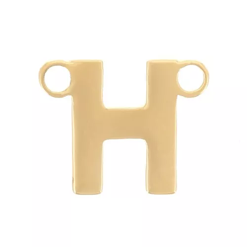 6x7mm Stainless steel 316L Alphabet letter spacer - H - Gold x1