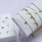 6x4mm Stainless steel 316L Alphabet letter spacer - I - Gold x1