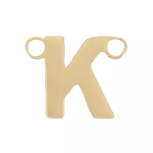 6x7mm Stainless steel 316L Alphabet letter spacer - K - Gold x1