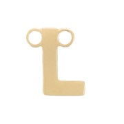 6x5mm Stainless steel 316L Alphabet letter spacer - L - Gold x1