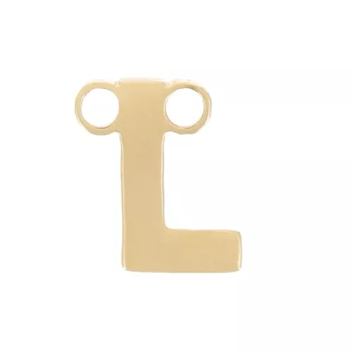 6x5mm Stainless steel 316L Alphabet letter spacer - L - Gold x1