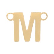 6x8mm Stainless steel 316L Alphabet letter spacer - M - Gold x1