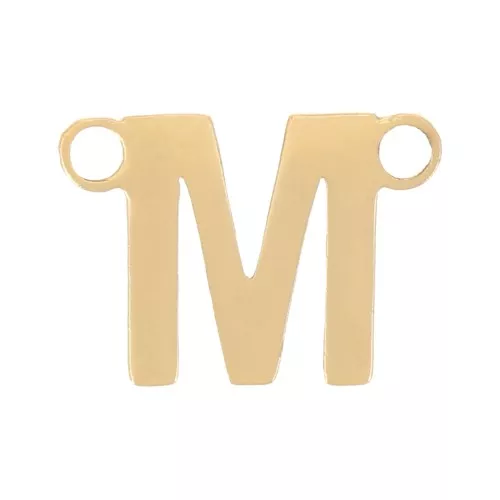 6x8mm Stainless steel 316L Alphabet letter spacer - M - Gold x1