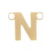 Spacers alphabet letter 6x7 mm - N - Stainless steel 304 Gold x1