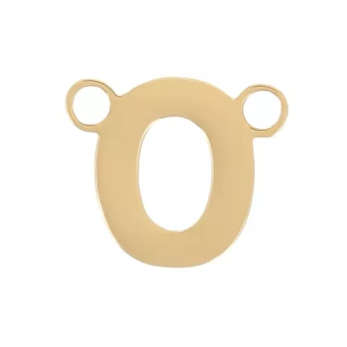 6x7mm Stainless steel 316L Alphabet letter spacer - O - Gold x1