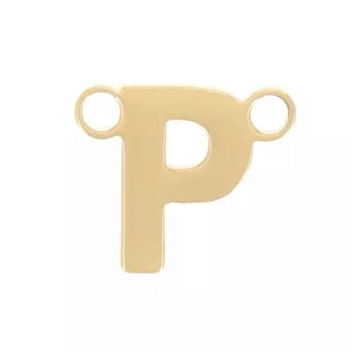 6x7mm Stainless steel 316L Alphabet letter spacer - P - Gold x1