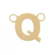 6x7mm Stainless steel 316L Alphabet letter spacer - Q - Gold x1