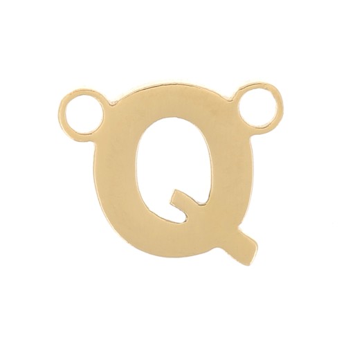 6x7mm Stainless steel 316L Alphabet letter spacer - Q - Gold x1
