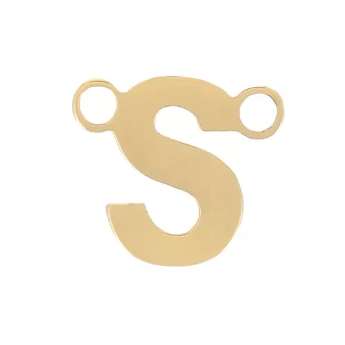 6x6.5mm Stainless steel 316L Alphabet letter spacer - S - Gold x1