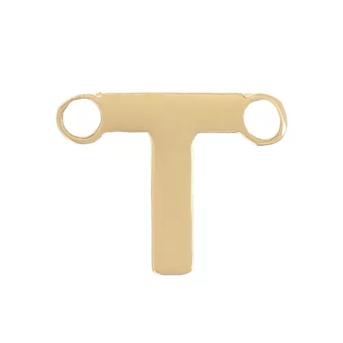 6x7mm Stainless steel 316L Alphabet letter spacer - T - Gold x1