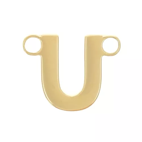 6x7mm Stainless steel 316L Alphabet letter spacer - U - Gold x1