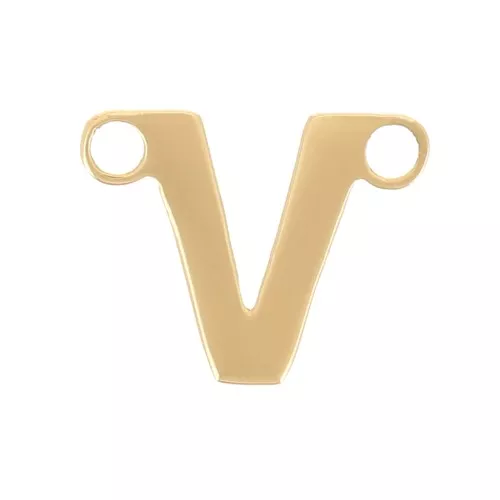 6x7mm Stainless steel 316L Alphabet letter spacer - V - Gold x1
