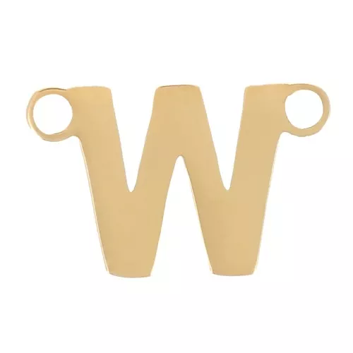 6x9mm Stainless steel 316L Alphabet letter spacer - W - Gold x1